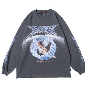 Женская футболка с длинным рукавом ретро -графики Top Top Top Angel одежда Tucle T Drop Clothing Fashion Streetwear 230510