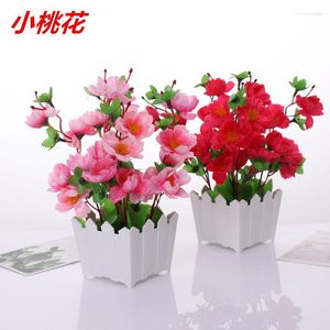 Decorative Flowers Simple Simulation Flower Decoration Living Room Plastic Dining Table Indoor Green Plant Fence With Pot