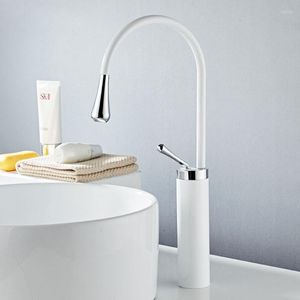 Rubinetti per lavabo da bagno Rubinetto per lavabo bianco europeo e freddo Nero Hardware per la casa a goccia rotante di alto stile