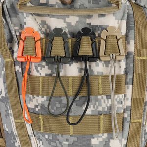 Outdoor Bags 1/2pcs molle nylon camping bag hook clip backpack buckle elastic rope hook clip outdoor edc hook survival gear tool P230510