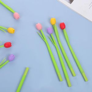 Korea Creative Encounter Light Color Tulip Silicone Gel Pen Student Examination Writing Office Accessories Stationery