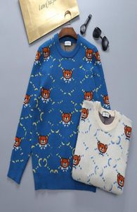 Pełny litera Jacquard unisex swetry urocze niedźwiedzie mężczyźni kobiety sweter Boże Narodzenie Prezent dla pary ciepłe bluzy 2769486