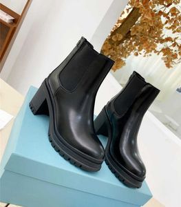 Роскошные дизайнерские кожа и нейлоновые сапоги Monolith Chelsea rois Женская патентная платформа ботинок черный тяга