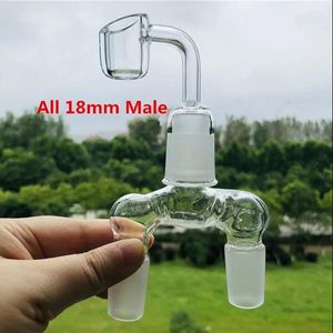 18MM glass Adapter Double 18mm Glass Joint Adapter Glass Oil Rigs Smoke Accessory