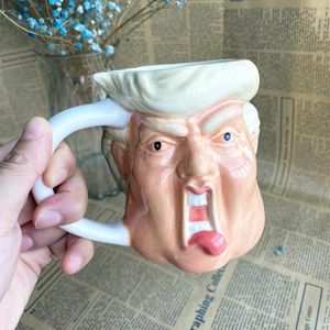 Mugs Creative Staty Water Cup Personlig kaffe rolig kontor Sandskulptur Trump Mugg