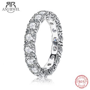 Solitaire Ring Anujewel 4mm D Color Band Ring 925 Sterling Silver Wedding Rings for Women Jewelry Wholesale 230509