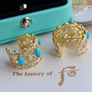 Pendant Necklaces Sterling Silver Inlaid Turquoise Ring Natural Hetian Jade Sleeping Beauty Lace Hollow Ornament For WomenPendant
