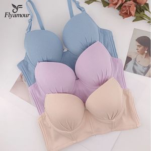 BRAS SEXY PUSH UP BH för Woman Seamless Ribebd Underwear Middle Mold Cup Underwired underkläder Fortställd justerbara remmar 230509