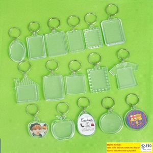 DIY Acrylic Blank Photo Key Chains Tshirt Shape Chains Insert Photo Rings 15 Styles