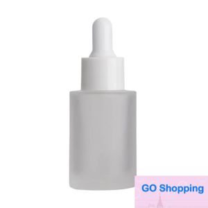 Großhandel Flasche Flache Schulter Matt Transparent Bernstein Runde Ätherisches Öl Serum Flaschen Mit Brille Dropper Kosmetische Reise Bottlees 30ML