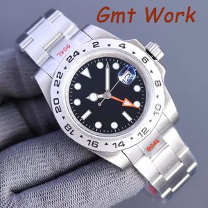 Montres relógio masculino relógio mecânico automático relógios de luxo para homens gmt trabalho relógios de moda totalmente em aço inoxidável e pulseira de borracha relógio de pulso com mostrador