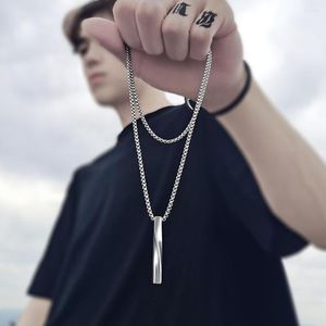 Chains Stainless Steel Twisted Pendant Necklaces For Man Women Unisex Symbol Punk Accessories