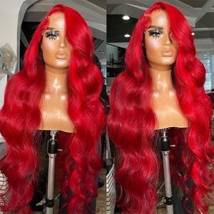 180density Brazilian Red 13X4 Lace Frontal Wigs Colored Lace Front simulação cabelo humano para mulheres preto/loiro/marrom/cinza peruca sintética com babyhair