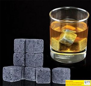 180pcs20set High Quality Natural Stones 9pcsset Whiskey Stones Cooler Rock Soapstone Ice Cube With Velvet Storage