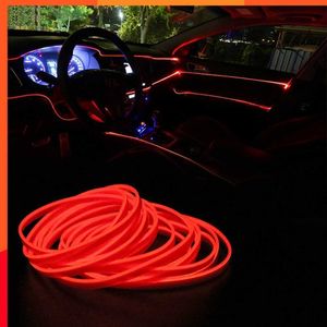 1/3/4/5m Car Environment El Wire LED flessibile luci interne al neon luce di montaggio per accessori per l'illuminazione della decorazione automobilistica