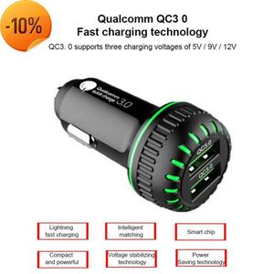 Новый 2Ports USB -автомобильный зарядное устройство QC3.0 36W Mini Mini Fast Зарядка Car Sigarette Ligher Multifunction Adapter Mobile Phole Adapter на автомобиле