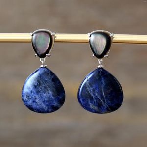 Brincos do garanhão mais recentes mulheres da moda Brincando Shell de luxo Sodalite Ins adolescente Girls Teardrop Jóias Homme Bijoux por atacado