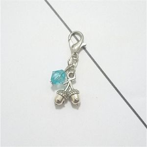 Charms 1 pz Pigna Portachiavi Cerniera Tirare Con Birthstone Dado Clip Su Fascino Risultati Dei Monili Fai Da TeCiondoli