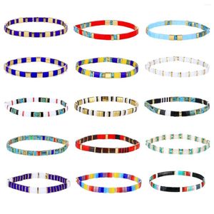 Bracelets de charme kelitch feminino tila miçangas coloridas de embrulho ajustável