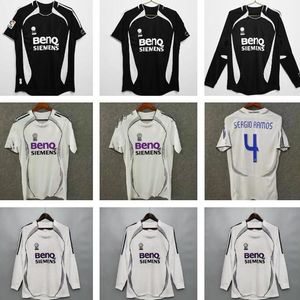 2006 2007 Ronaldo Retro Soccer Jerseys 06 07 Home Away Vintage Cannavaro Raul Marcelo Guti Higuain Real Madrids Longsleeve Classic Football Shirt