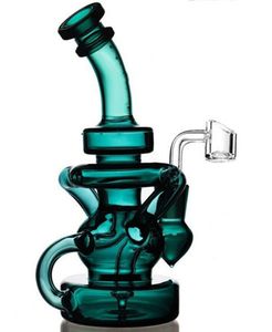 Feb Egg Bong Recycler Oil Rigs Hookahs Shisha Percolator Bongs Smoke Glass Water Pipes heady Dab Rig With 14mm banger