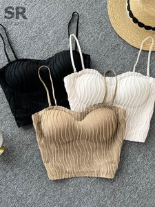 Camisoles Tanks SINGREINY Sexy Strapless Mini Bra Off Shoulder Backless Inside Wear Slim Female Fashion Beauty Back Comfortable Basic Camisole 230510