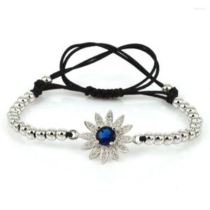 Charm Bracelets 2023 Simple Fashiom Style Anil Arjandas Women Macrame Pave Setting CZ Bead Sun Flower Briading Unisex Bracelet