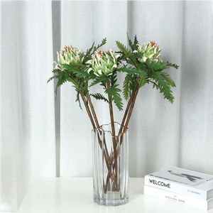 Kwiaty dekoracyjne 52 cm długie łodygi Syliifal Flower okrągła głowa Thettle Eva Symulacja Symulacja Bonsai na domowy ślub na przyjęciu