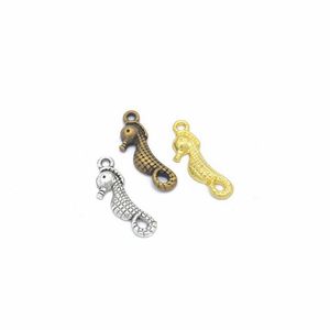 Charms BK 500 PCs /Lote Sea Horse Charm Pingents 23x8mm 4 Cores Bom para jóias artesanais DIY Fazendo entrega de entrega de gotas componentes Dhrsz