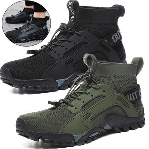 Hiking Footwear Alto-topo descalo sapatos de gua upstream trekking mountain boots anti-skid caminhadas tnis ao ar livre desgastar-resistente sapatos de gua P230510