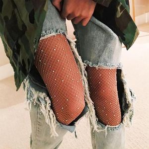 Women Socks Sexy Fishnet Pantyhose Women's Rhinestone Teddy Bear Perspective Shiny Stockings Tights