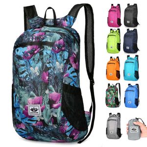 Backpacking Packs 20L Lightweight Portable Waterproof Dultralight Water Backpack Folding Bag Ultralight Outdoor Travel Paket för män Kvinnor Vandring P230510