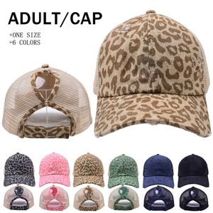 Baseball Cap Women Summer Leopard Print Anti UV Ponytail Hat Outdoor Sports Baseball Cap Fashion Adjustable Hats