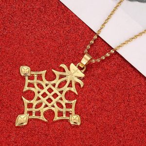 Подвесные ожерелья эфиопский африканский золотой цвет крест