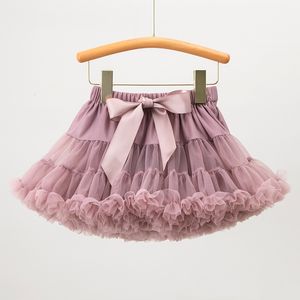 Saias de Peach Spring Multicolor Meninas Tutu Saias Crianças saia de balé fofo Crianças Princesa Lace Tulle Party Dance Skirt 230510