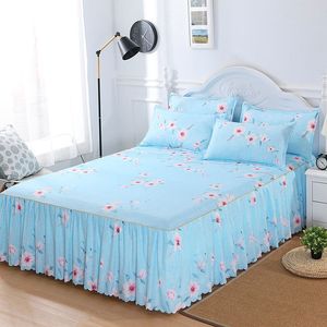 Bed Skirt Fashion Thin Bed Covers 2pcs With pillowcase Bedspread Bed Skirt Sheet Single Bed Dust Ruffle Flower Pattern Cover Sheets F0382 230510