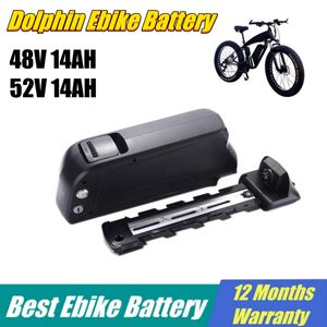 Pacote de bateria de ebike de golfinho 52V 48V 14AH 10AH 36V 20AH Bateria original 250W 500W 750W 1000W Baterias de bicicleta elétrica