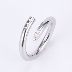 Роскошные дизайнерские кольцо для ногтей-кольца Женщины ювелирные изделия любви циркона кольца из нержавеющей стали сплав сплав с золотоизой