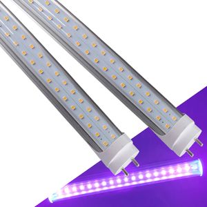 G13 BASE UVE BLACKLIGHT T8 Светодиодная трубка Light 2ft 3ft 4F T5FT UV 390-405NM G13 2-контактный двойной двойной питание 85-265VAC-флуоресцентные замены лампы Crestech168