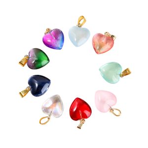 16mm Kristal Cam Aşk Kalpleri Kolyesi Yeni Satış Mücevher Yapma Kolye Küpe Aksesuarları için Yaratıcı Kolye