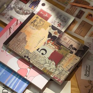 Not defterleri yoofun 50pcs vintage dekoratif malzeme kitap, hediye scrapbooking dergileri için washi kağıt çıkartmalarını indükler DIY 230510