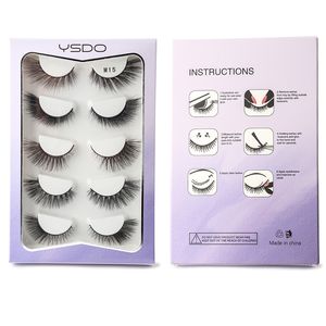 3D Faux Mink Lashes 5 Pairs Natural False Eyelashes Manga Lashes Soft Natural Realistic Cat/Fox Eye Eyelash Extension