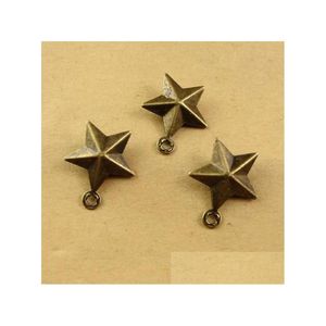 Charms 300 datorer Vintage 3D Pentagram Star Pendant Alloy Double Sided Metal 15x12 Mm Drop Leverans smycken Fyndkomponenter DH8X6