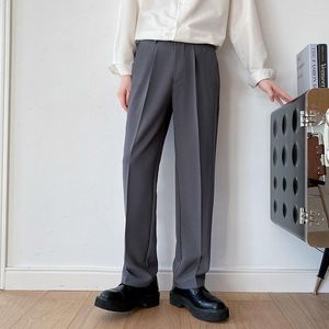 Männer Anzüge 2023 Sommer Hosen Im Westlichen Stil Eis Seide Stoff Casual Hosen Lose Grau/Schwarz/Khaki Farbe anzug 28-42