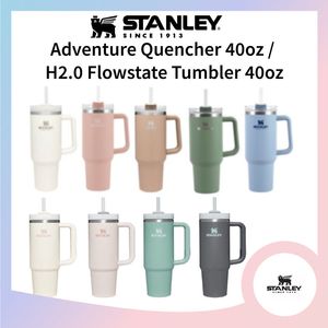 stanley Adventure Vacuum Quencher 40oz tumbler With Handle Insulated Tumblers Lids Straw Stainless Steel Coffee Termos Cup With logo