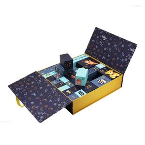 Geschenkverpackung Xietai Adventskalender Vitrine DIY Papierbox Weihnachtsüberraschungsboxen Taschen für das Jahr Dekor Geschenke Partyzubehör