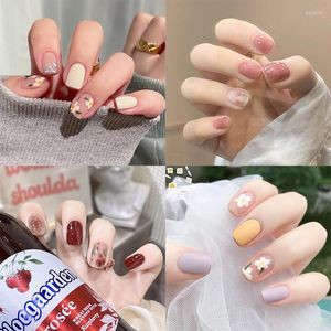 False Nails 4 Boxes/Lot(96pcs) Sweet Short Round Nail Art Kit Full Cover Detachable Artificial Fake Ballerina Press On Tips