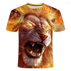 Men's T-skjortor Fashion Men/Women T-shirt 3D Lion Print Designad Stylish Summer Shirt Brand Tops Tees Plus Size S-6XL