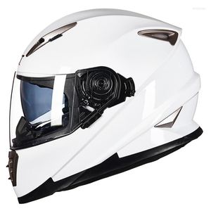 Hełmy motocyklowe Hełm retro Odwróć pełną twarz Capacete de Moto Abs Dual obiektyw unisex wysokiej jakości Cascos Classic Vintage