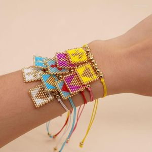 Bracelets de charme 5pcs Trendy miyuki Cruz Cross Cruz Bracelete Simples cor de cor de cor cor de corda ajustável de cor coreinha de jóias artesanais